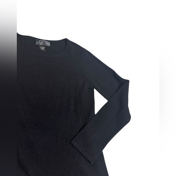 Philosophy By Republic 100% Cashmere Asymmetrical Black Pullover Large - Picture 3 of 11